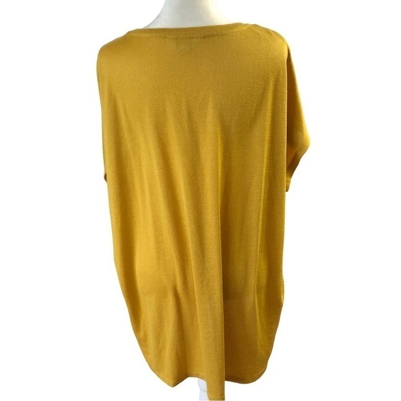 Orvis Cap Sleeve Knit Popover Top Women XXL Gold Vneck - Picture 6 of 10